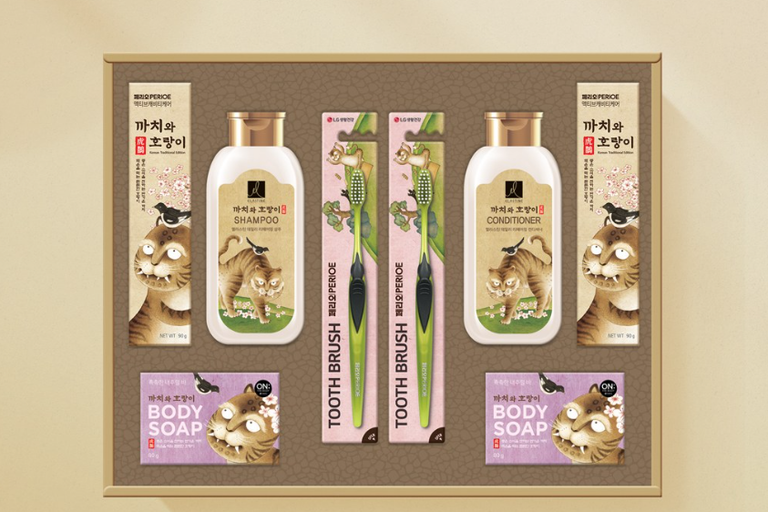 LG생활건강 까치와 호랑이 M호 선물세트 + 쇼핑백, 1세트